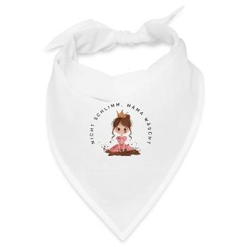 Nicht schlimm, Mama wäscht (Prinzessin) - Bandana Dreieckstuch - Weiß - Vorne