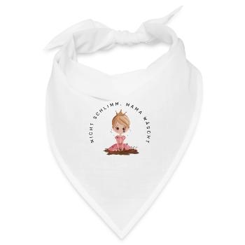 Nicht schlimm, Mama wäscht (Prinzessin Blond) - Bandana Dreieckstuch - Weiß - Vorne