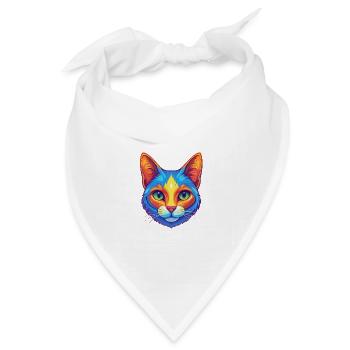 Japanische Bobtail Katze Rasse Karikatur Kawaii Tier P - Bandana Dreieckstuch - Weiß - Vorne
