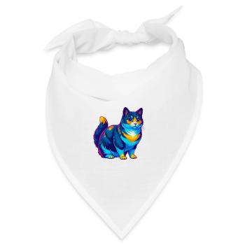 Japanische Bobtail Katze Rasse Karikatur Kawaii Tier P - Bandana Dreieckstuch - Weiß - Vorne