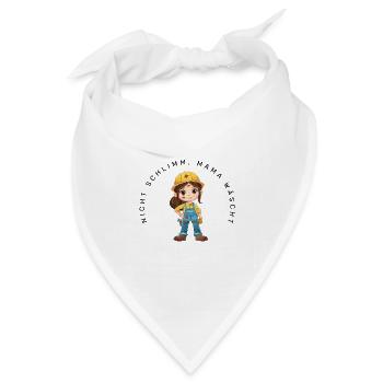 Nicht schlimm, Mama wäscht (Bauarbeiterin) - Bandana Dreieckstuch - Weiß - Vorne