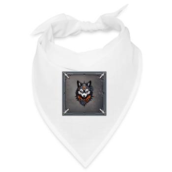 Majestätischer Wolfskopf, - Bandana Dreieckstuch - Weiß - Vorne