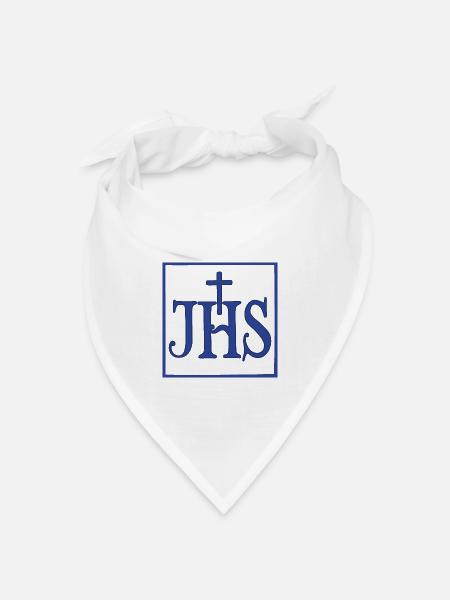 Iesus Hominum Salvator - Bandana Dreieckstuch - Weiß