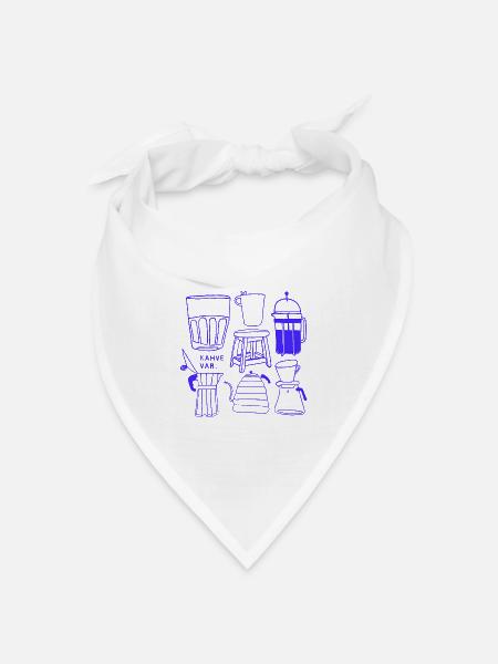 Kaffee | Kahve var | Gemütliche Vibes mit versteckter Katze - Bandana Dreieckstuch - Weiß