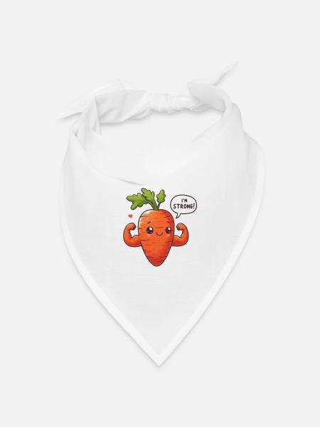 Kawaii-Karottenmuskel - Bandana Dreieckstuch - Weiß