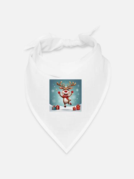 Frohe Weihnachten, frohe Feiertage; Rennes - Bandana Dreieckstuch - Weiß