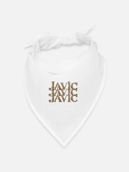 Javic Gold Glitter Monogram - Bandana Dreieckstuch - Weiß