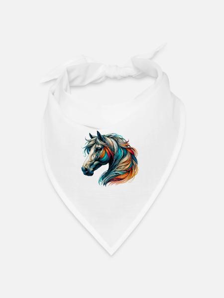 Pferd - Bandana Dreieckstuch - Weiß