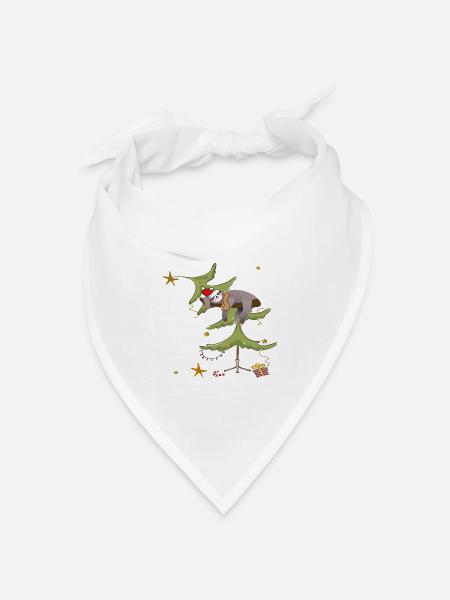 Faultier Christmas Weihnachten - Bandana Dreieckstuch - Weiß
