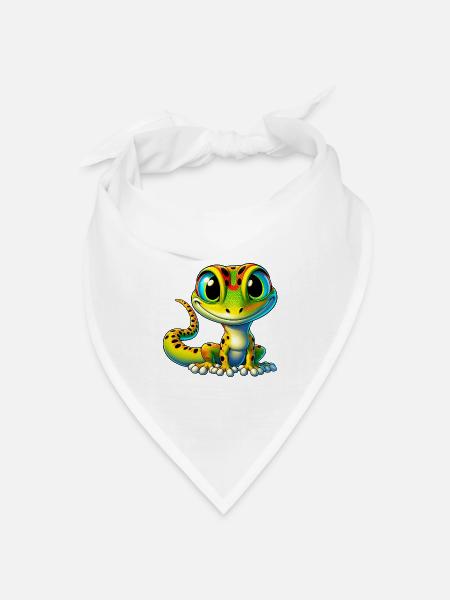 Gecko - Bandana Dreieckstuch - Weiß