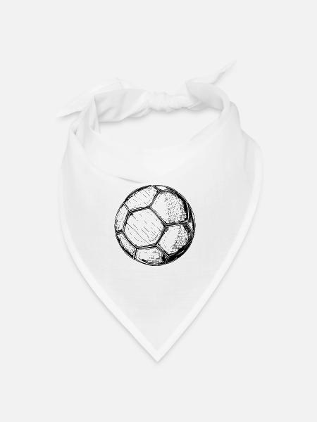 Fußball Skizze - Bandana Dreieckstuch - Weiß