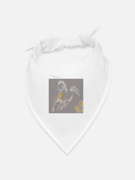 Pferd. - Bandana Dreieckstuch - Weiß