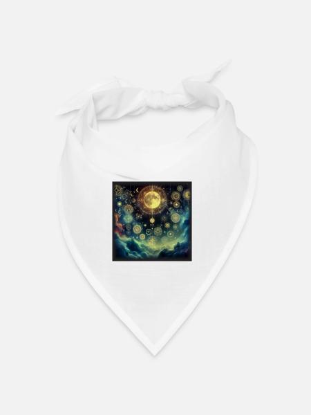 Mystische Astrologie - Bandana Dreieckstuch - Weiß