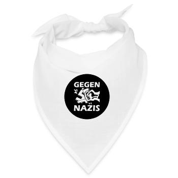 Gegen nazis - Bandana Dreieckstuch - Weiß - Vorne