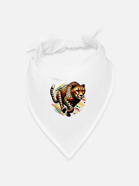 Gepard - Bandana Dreieckstuch - Weiß