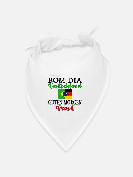 Brasilien Deutschland Bom dia Guten Morgen Brasil - Bandana Dreieckstuch - Weiß