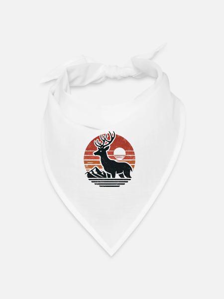 Hirsch - Bandana Dreieckstuch - Weiß