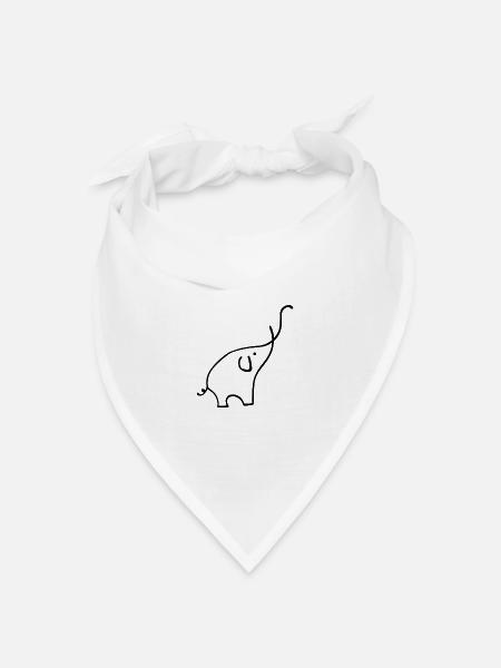 Elefant - Bandana Dreieckstuch - Weiß