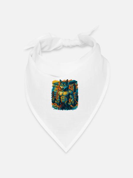 Wolfsstarke Gymkraft - Bandana Dreieckstuch - Weiß
