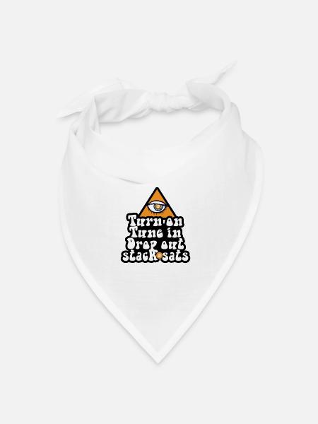 Bitcoin - Turn On Tune In Drop Out Stack Sats - Bandana Dreieckstuch - Weiß