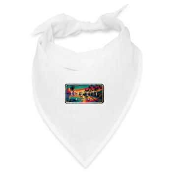 Cebu City – Tropical Retro Schild - Bandana Dreieckstuch - Weiß - Vorne