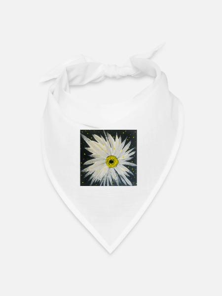 Edelweiss-Schwarz- weißes Design - Bandana Dreieckstuch - Weiß