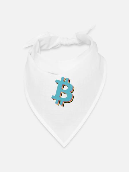 Bitcoin B CMYK Style - Bandana Dreieckstuch - Weiß