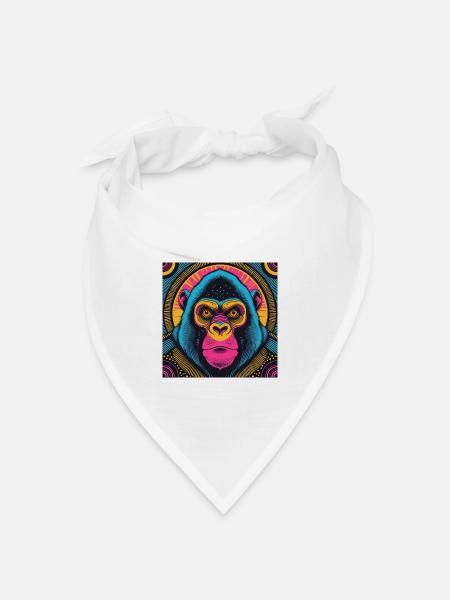 Elektrischer Gorilla - Bandana Dreieckstuch - Weiß