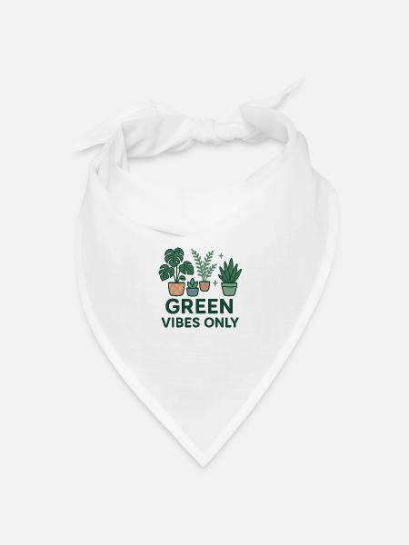 Green Vibes Only - Bandana Dreieckstuch - Weiß