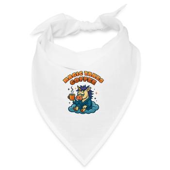Schlaflösendes Einhorn braucht Kaffee - Bandana Dreieckstuch - Weiß - Vorne