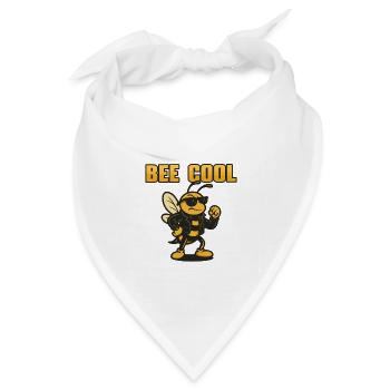 Bee Cooler Biker bi in Lederjacke - Bandana Dreieckstuch - Weiß - Vorne