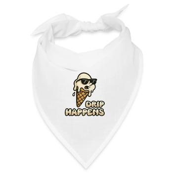 Tropfendes Eis - Bandana Dreieckstuch - Weiß - Vorne