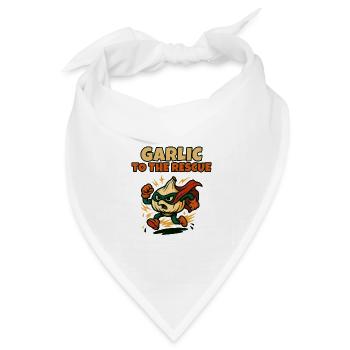 Knoblauch kommt zur Rettung - Bandana Dreieckstuch - Weiß - Vorne