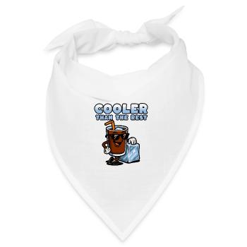 Cola-Figur mit Eiscreme und Sonnenbrille - Bandana Dreieckstuch - Weiß - Vorne