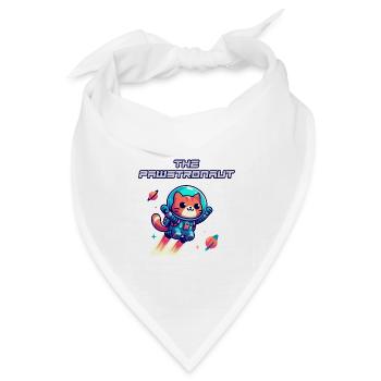 Astronautenkatze im All - Bandana Dreieckstuch - Weiß - Vorne