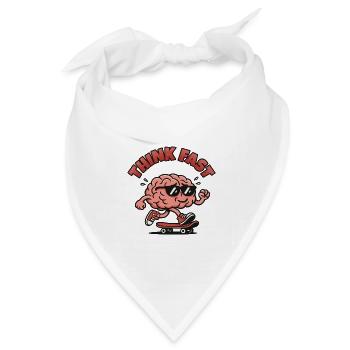 Denk an Fast Brain Skate. - Bandana Dreieckstuch - Weiß - Vorne