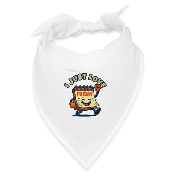 I Love Friday Cartoon - Bandana Dreieckstuch - Weiß - Vorne