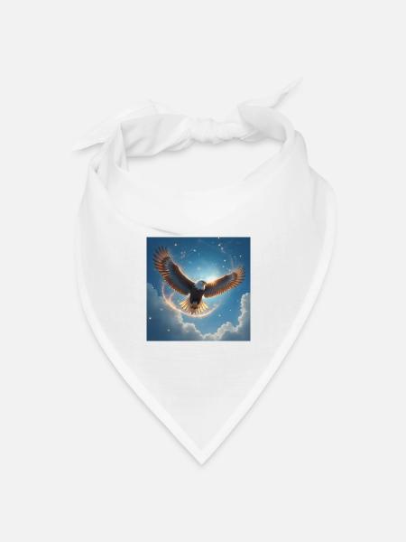 Krafttier Adler am Himmel - Bandana Dreieckstuch - Weiß
