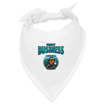 Fischgeschäft im Aquarium - Bandana Dreieckstuch - Weiß - Vorne