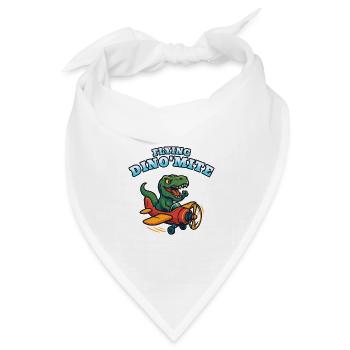 Fliegendes Dino'Mite-Flugzeug - Bandana Dreieckstuch - Weiß - Vorne