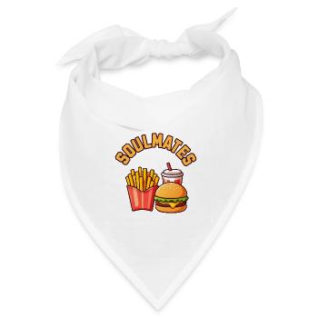 Seelenverwandte Burger Fries Limonade - Bandana Dreieckstuch - Weiß - Vorne