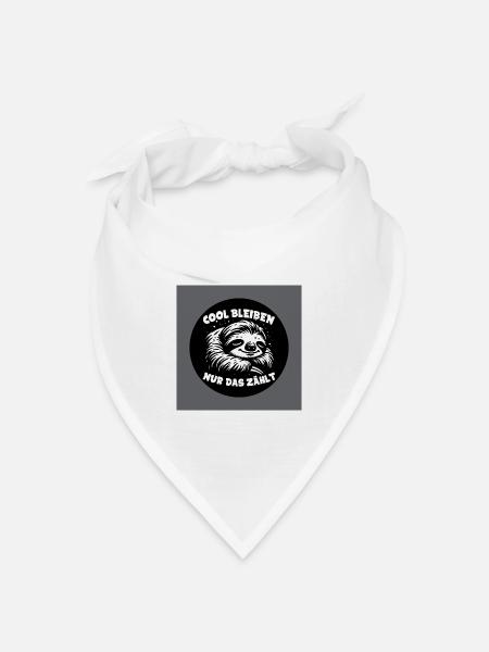 Faultier - immer cool bleiben - immer mit der Ruhe - Bandana Dreieckstuch - Weiß