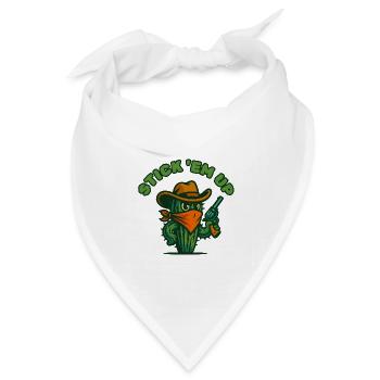 Kaktus-Cowboy mit Bandana und Hut - Bandana Dreieckstuch - Weiß - Vorne