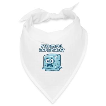 Stressiges Arbeitsleben Kubischer Cartoon - Bandana Dreieckstuch - Weiß - Vorne