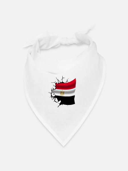 Flagge von Ägypten - Ägypten - Flagge Broken Design - Bandana Dreieckstuch - Weiß