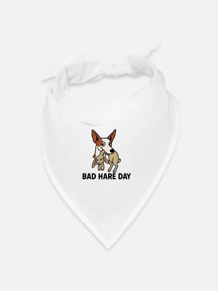 Bad Hare Day mit Podenco - Bandana Dreieckstuch - Weiß