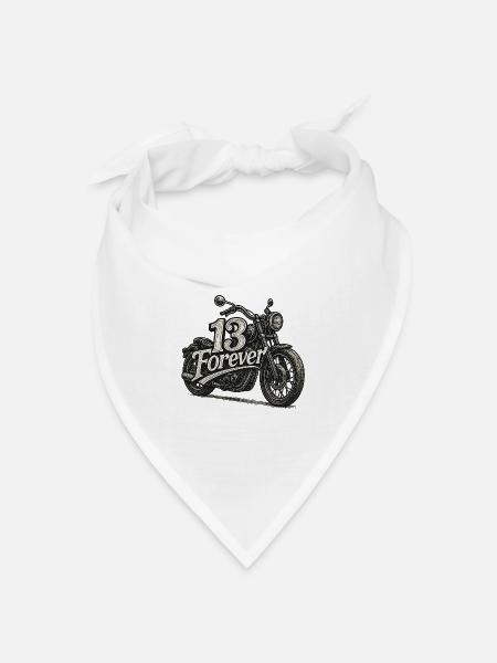13Motorrad - Bandana Dreieckstuch - Weiß