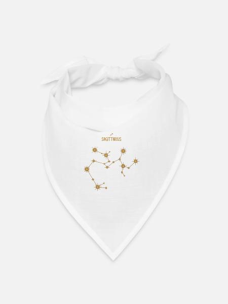 Schütze Sternzeichen Sternbild Golden - Bandana Dreieckstuch - Weiß