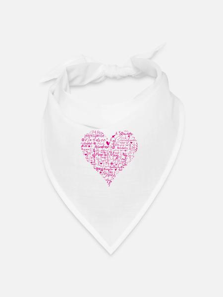 Maritimes Herz, magenta - Bandana Dreieckstuch - Weiß