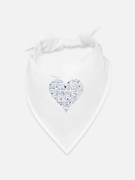 Maritimes Herz, blau - Bandana Dreieckstuch - Weiß